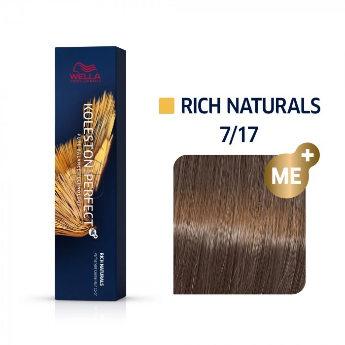 Wella Koleston Perfect Me+ Hajfesték - 7/17 - 60ml - Hamvas Barna Középszőke képe 1